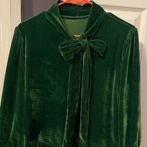 Elegant Green Velvet Women's Jacket